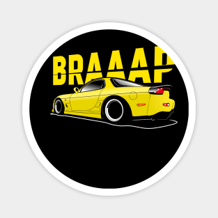 BRAAAP rx7 (yellow) Magnet